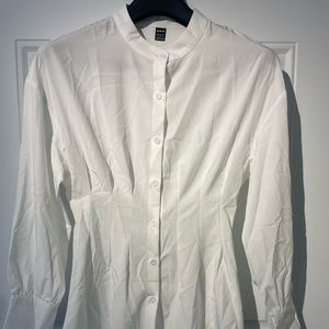 Shein White Button Down Blouse